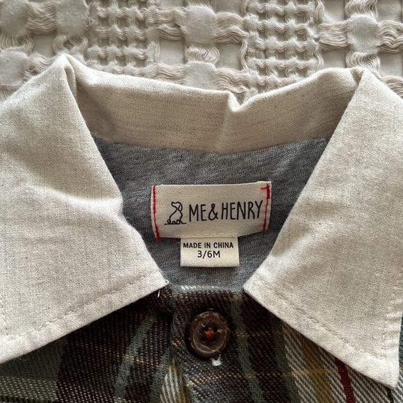 Me & Henry Plaid Romper (New!) - Picture 2 of 2